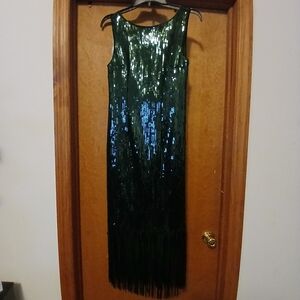 Nanette Lepore Emerald Sequin Midi Dress